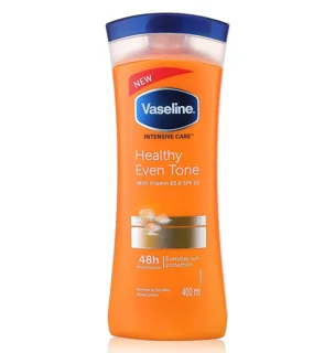 لوسیون بدن وازلین healthy even tone حاوی ضدآفتاب حجم 400ml